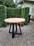 Massief eiken bartafel met zwart metalen onderstel, Ophalen of Verzenden, Nieuw