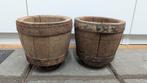 Houten kaasmallen / bloempotten, Overige materialen, Gebruikt, Rond, Ophalen of Verzenden