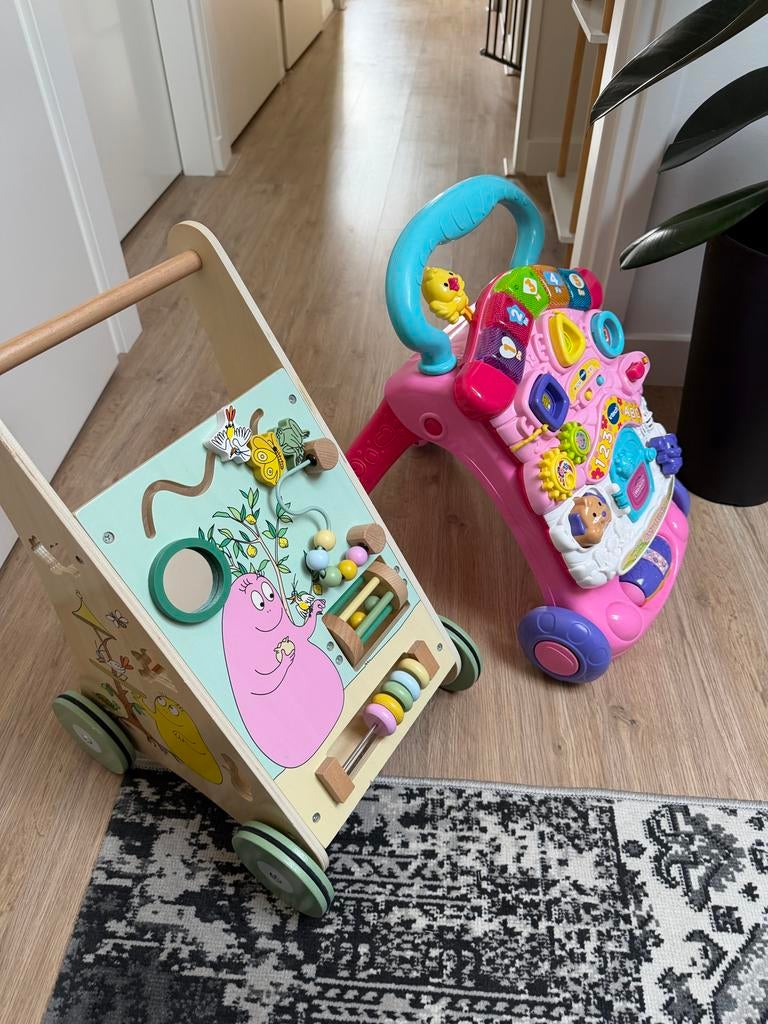 Loopwagen set: VTech Baby Walker en houten loopkar, Ophalen of Verzenden, Gebruikt, Overige typen, Met licht