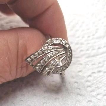 Zilveren ring Art Deco style, Sieraden, Tassen en Uiterlijk, Ringen, Gebruikt, Ophalen of Verzenden, 17 tot 18, Dame