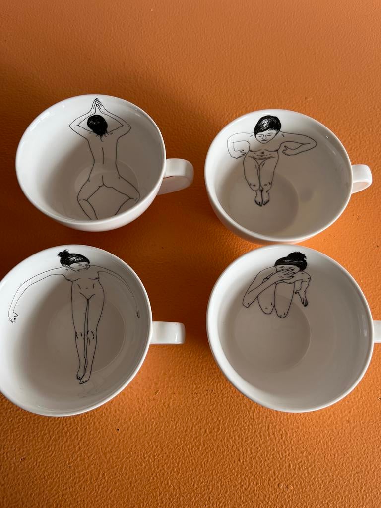 Pols potten kop en schotels 4 x z.g.a.n., Keramiek, Ophalen of Verzenden, Zo goed als nieuw, Overige stijlen