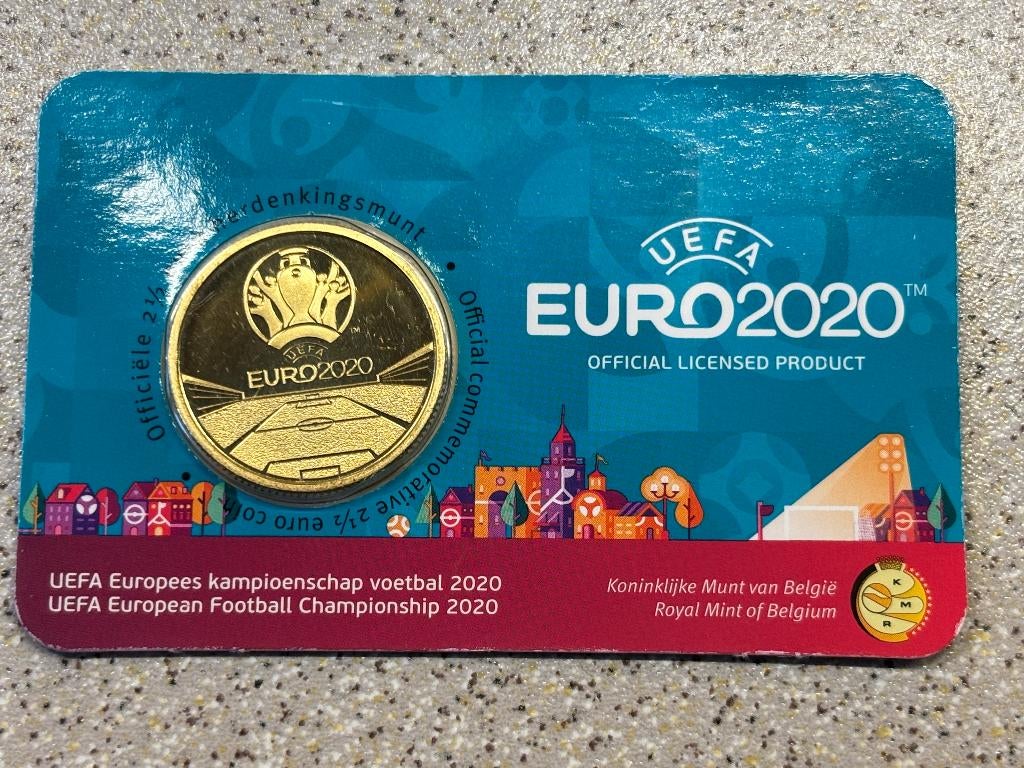 2,5 euro UEFA Kampioenschap Voetbal 2020 coincard Belgie, Postzegels en Munten, Munten | Nederland, Ophalen of Verzenden, Koningin Beatrix