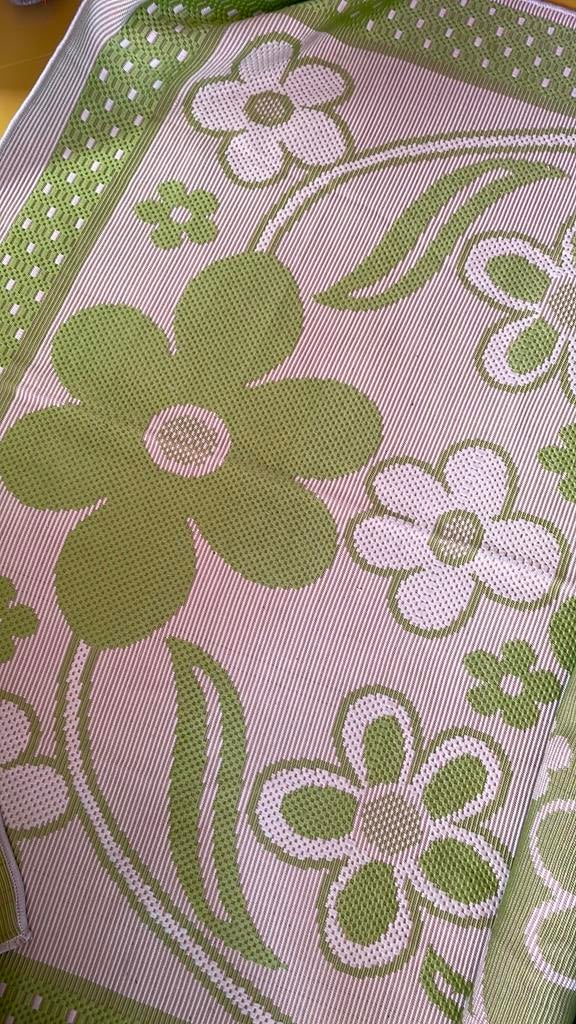 Kleed carpet tapijt groen en wit bloemen RUILEN, Ophalen, Gebruikt, 150 tot 200 cm, 200 cm of meer