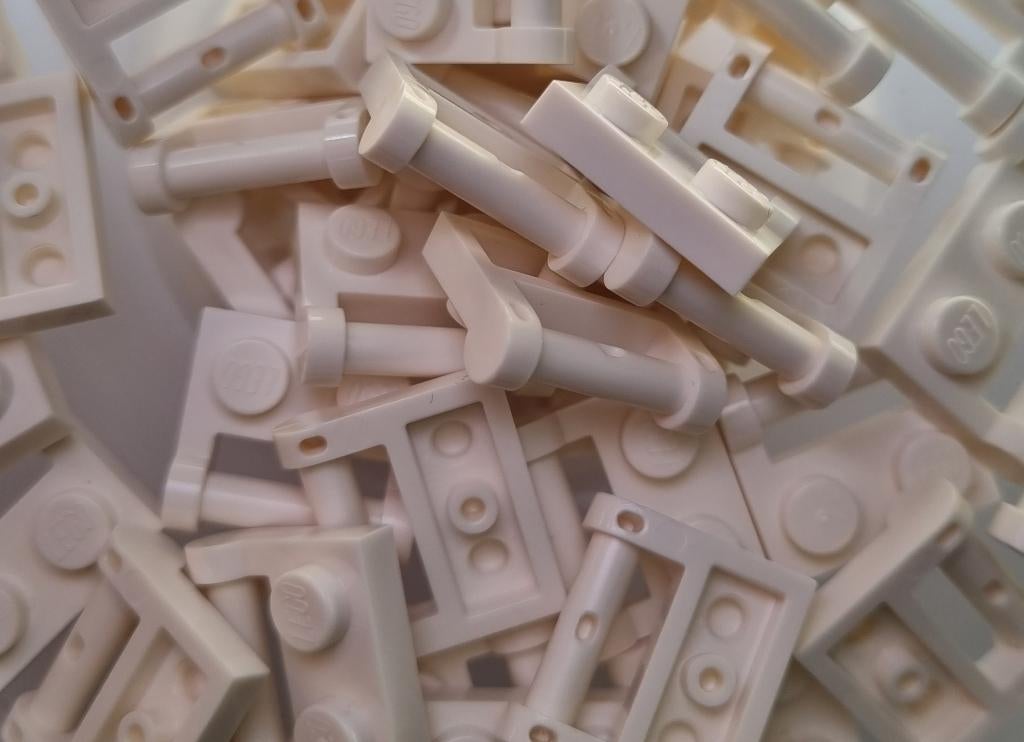 Lego 1x2 modified plate with bar handle, White (per 50), Ophalen of Verzenden, Nieuw, Losse stenen, Lego