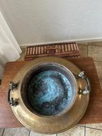 Grote antieke koperen/messing schaal met handgrepen, Ophalen, Koper