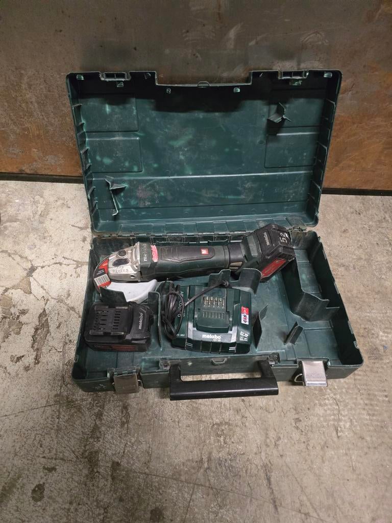 Metabo WPB18LTX BL accu haakse slijpmachine 18v set, Ophalen of Verzenden, Gebruikt