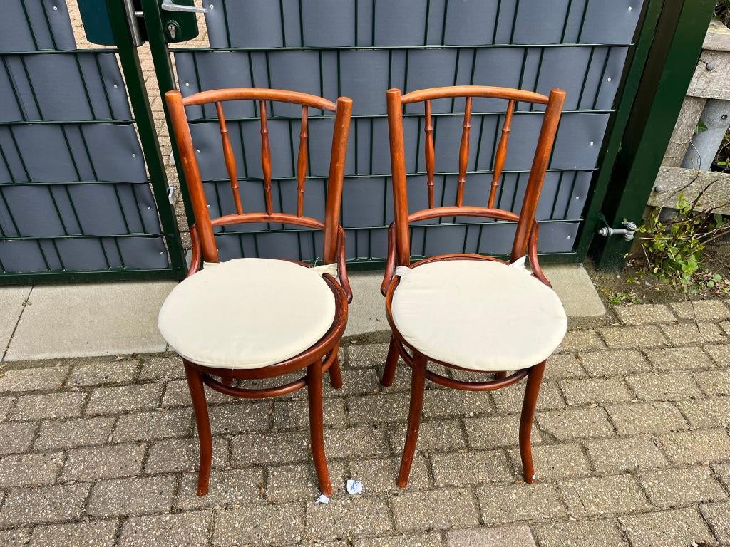 Bistrostoel Thonetstijl, Huis en Inrichting, Stoelen, Gebruikt, Twee, Bruin, Ophalen of Verzenden