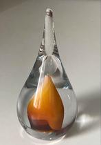 Glazen druppel met oranje en witte kern, Antiek en Kunst, Antiek | Glas en Kristal, Ophalen of Verzenden