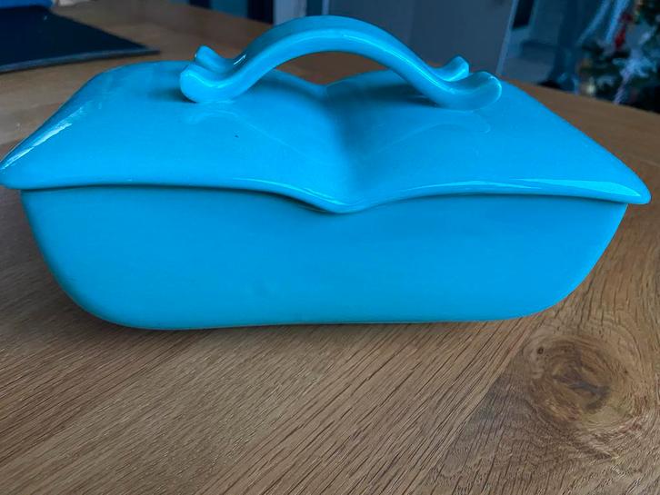 Blauwe terrine, Huis en Inrichting, Keuken | Servies, Gebruikt, Overige typen, Effen, Keramiek, Ophalen of Verzenden