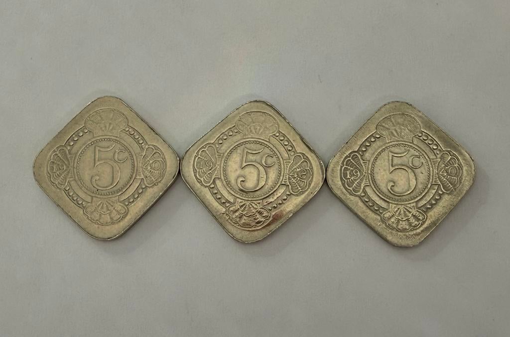Vierkanten stuivers, Postzegels en Munten, Munten | Nederland, Ophalen, Koningin Juliana, 5 cent, Setje