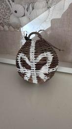 Riviera Maison rieten bol met wit patroon, Huis en Inrichting, Ophalen of Verzenden, Gebruikt