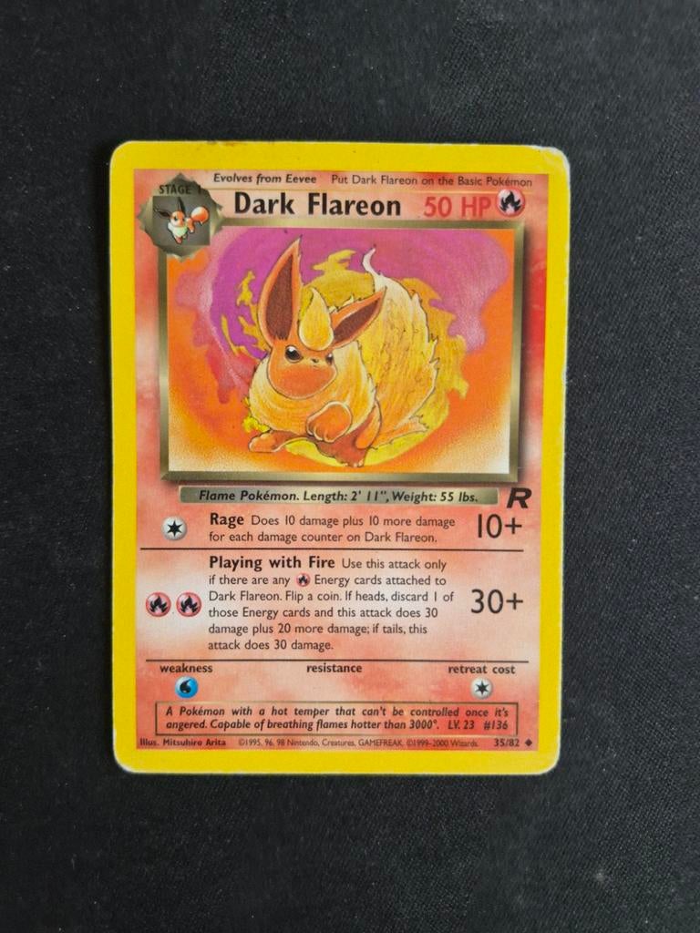 Pokemon Kaart Dark Flareon 35/82, Ophalen of Verzenden, Gebruikt, Losse kaart, Foil