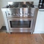 Solitaire Vrijstaand Fornuis 90cm - RVS Gasfornuis, Ophalen, Gebruikt, Hete lucht, 60 cm of meer