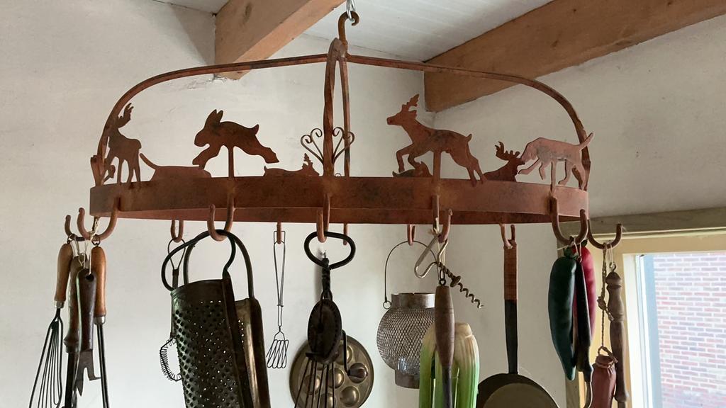 Heel grote oude wildhaak / hanger / rek, Antiek en Kunst, Antiek | Keukenbenodigdheden, Ophalen