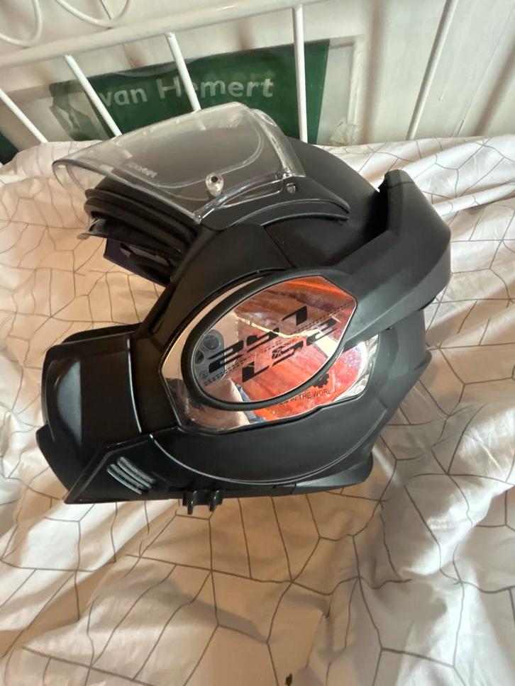 LS2 Valiant Systeemhelm Mat Zwart, Motoren, Kleding | Motorhelmen, Heren, Systeemhelm, Overige merken, Tweedehands, Ophalen of Verzenden