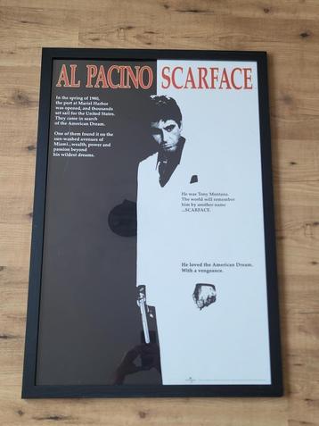 Scarface Poster met Lijst (96,5 x 66) beschikbaar voor biedingen