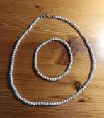 Kort 'Parel'kettinkje met armbandje, Sieraden, Tassen en Uiterlijk, Kettingen, Ophalen of Verzenden, Nieuw, Wit, Overige materialen