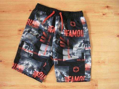 NIEUW Korte broek / short/ zwembroek zwart-neon oranje, Kinderen en Baby's, Kinderkleding | Maat 158, Nieuw, Jongen, Broek, Ophalen of Verzenden