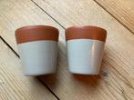 2 Kleine terracotta bloempotjes 6,5 cm, Binnen, Terracotta, Rond, Gebruikt