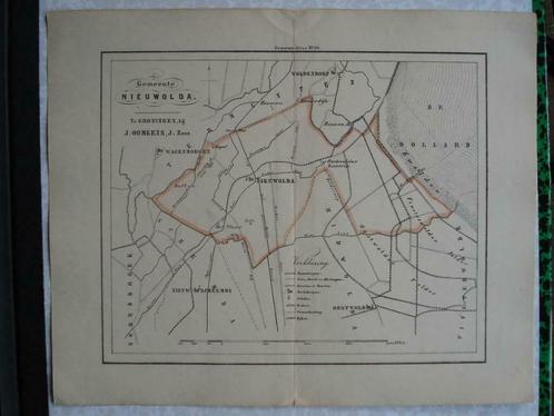 30 /Niewolda / Woldendorp / De Dollard/ Oostwolde Litho 1862, Antiek en Kunst, Kunst | Litho's en Zeefdrukken, Ophalen of Verzenden