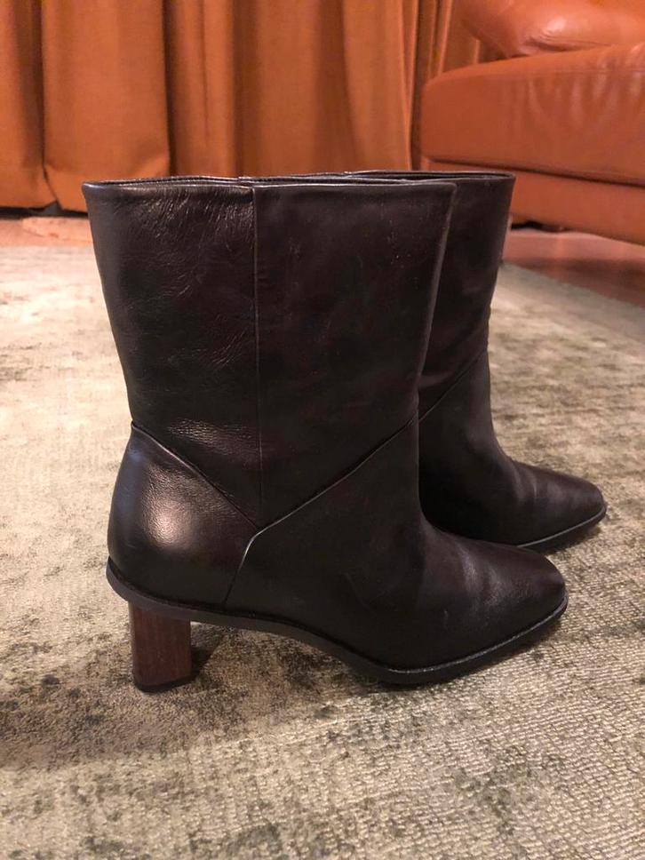 Enkellaarsjes / Enkellaarzen Cos leer, Kleding | Dames, Schoenen, Gedragen, Lage of Enkellaarzen, Zwart, Ophalen of Verzenden