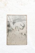 H. van Meegeren hert met jong, Antiek en Kunst, Ophalen of Verzenden