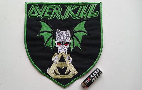 Overkill  vrij mooie shield backpatch eb39--27x29.5 cm patch, Verzamelen, Muziek, Artiesten en Beroemdheden, Nieuw, Kleding, Verzenden