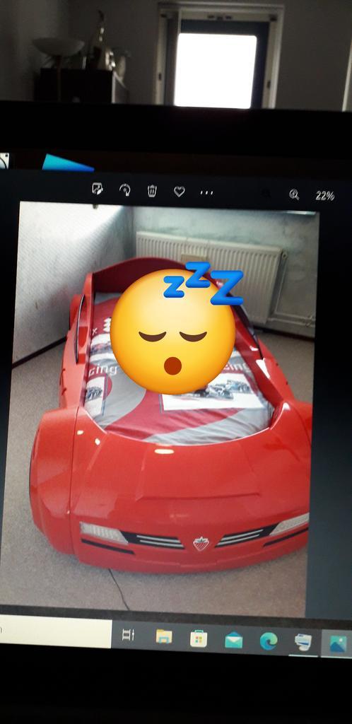 Autobed, Kinderen en Baby's, Kinderkamer | Bedden, Zo goed als nieuw, 180 cm of meer, 85 tot 100 cm, Matras, Ophalen