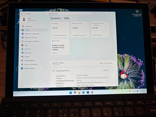 Microsoft Surface Pro 6 – i5 – 256GB – 8GB – Met Type Cover, Computers en Software, Windows Tablets, Gebruikt, Wi-Fi, 12 inch