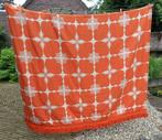 Vintage AaBe oranje dralon deken. 2.05 x 2.05 mtr, Ophalen of Verzenden, Gebruikt, Oranje, Deken of Dekbed
