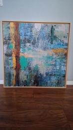 Abstract Schilderij 80x80 cm met Lijst, Antiek en Kunst, Ophalen of Verzenden
