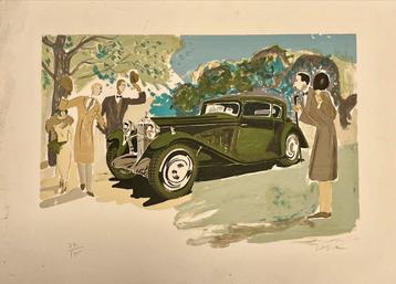 Oldtimer jaren 30, litho beschikbaar voor biedingen