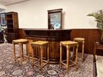 Klassiek Engels Chesterfield Hoekbar Bar met Barkrukken, Ophalen