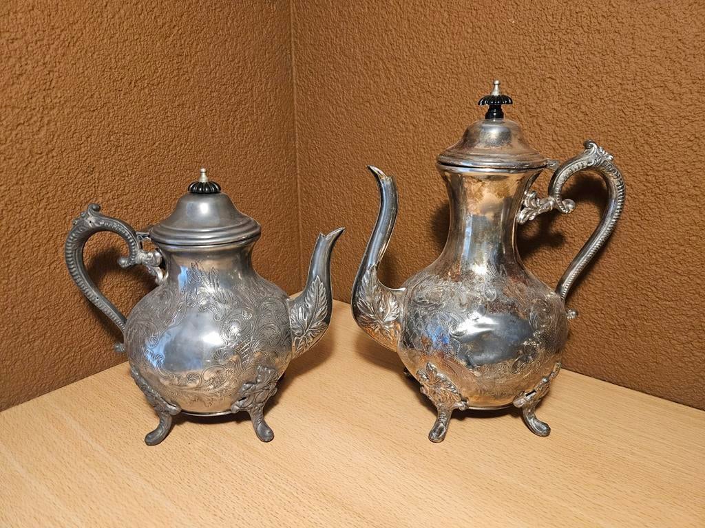 Verzilverde Koffie- en Theepot - Best Electro Plate, Antiek en Kunst, Antiek | Goud en Zilver, Ophalen of Verzenden, Zilver
