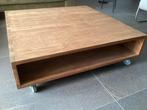 Teakhouten  salontafel  100 x 100, Ophalen, 50 tot 100 cm, Vierkant, 50 tot 100 cm