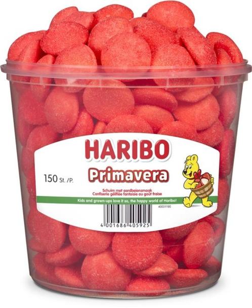 150x Haribo Primavera - snoep - silo - GRATIS VERZENDING, Hobby en Vrije tijd, Feestartikelen, Nieuw, Verzenden