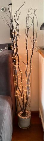 Glazen vaas met lichttakken ledlampjes, Huis en Inrichting, Ophalen, Overige kleuren, Glas, Minder dan 50 cm