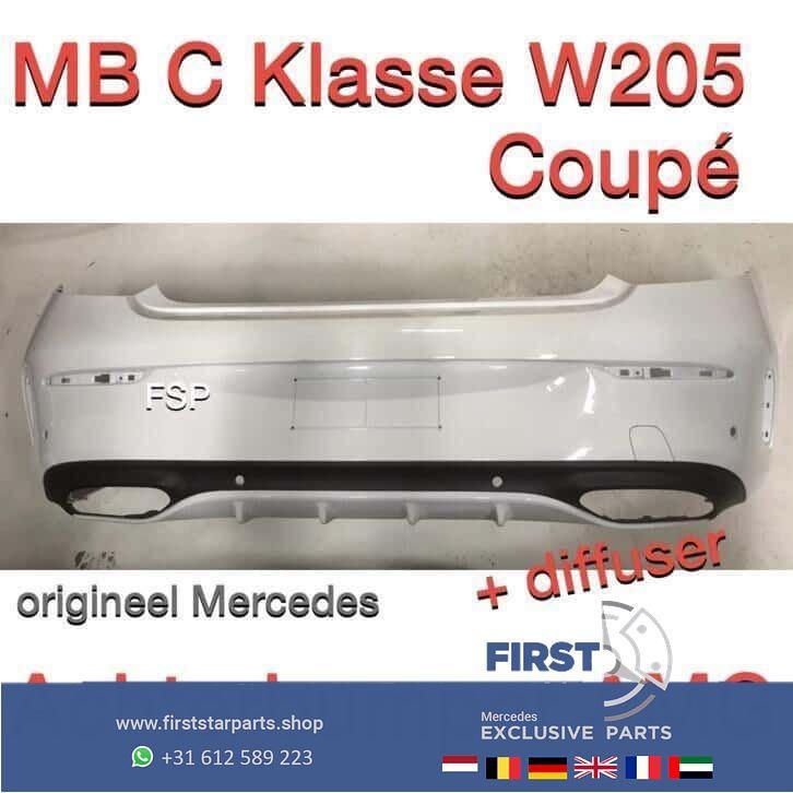 C205 Mercedes C Klasse Coupé Cabrio achterbumper compleet zw, Auto-onderdelen, Carrosserie en Plaatwerk, Bumper, Mercedes-Benz