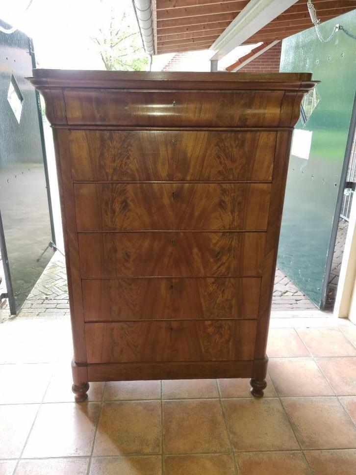 Prachtige Strakke Mahonie Chiffonnière Zes Laden Kast, Antiek en Kunst, Antiek | Meubels | Kasten, Ophalen