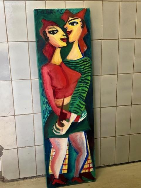 Schilderij van Fabrice Hünd (A'dam 1961 - A'dam 2021), Antiek en Kunst, Kunst | Schilderijen | Abstract, Ophalen