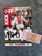 AJAX - Feyenoord 24 maart 1996 Voetbal Comp program ticket, Ophalen of Verzenden, Zo goed als nieuw, Ajax, Poster, Plaatje of Sticker