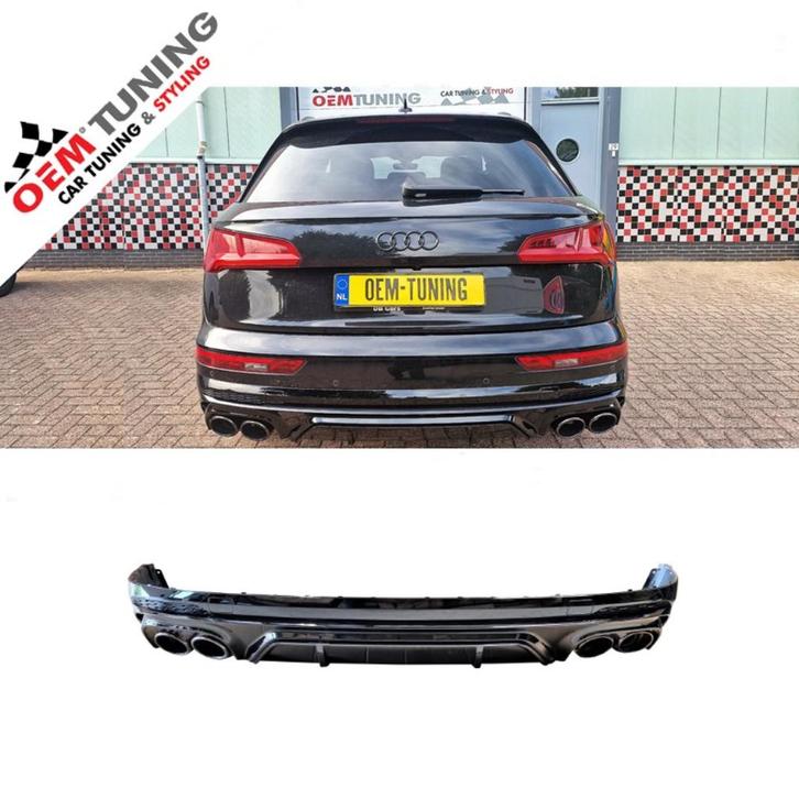 Audi Q5 Diffuser | Voor S-line Achterbumper | 17-21 | Black, Auto diversen, Tuning en Styling, Ophalen of Verzenden