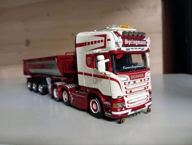 Scania R Springmann halfpipe kipper WSI, Hobby en Vrije tijd, Modelauto's | 1:50, Nieuw, Bus of Vrachtwagen, Wsi, Ophalen of Verzenden