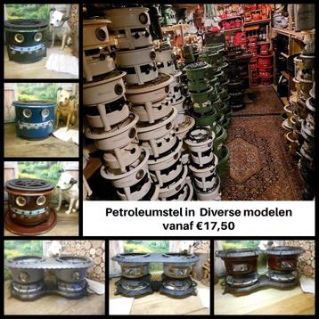 emaille oliestel len petroleumstel div. kleuren en maten beschikbaar voor biedingen