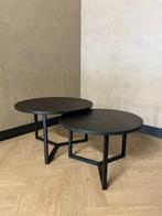 Zwart eiken salontafel set | rond, 50 tot 100 cm, Minder dan 50 cm, Nieuw, Zwart eiken, hotel-chique, modern