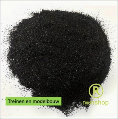 Kwarts grind zwart 0.15mm 100gram zeer fijne korre, Hobby en Vrije tijd, Modeltreinen | H0, Nieuw, Natuur, Gelijkstroom of Wisselstroom