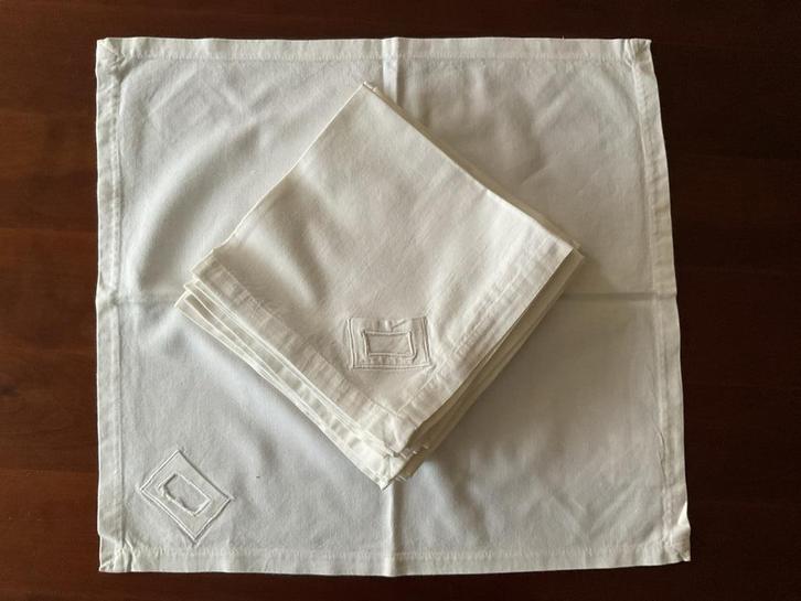 Riviera Maison Servetten - 12 stuks, Huis en Inrichting, Keuken | Textiel, Zo goed als nieuw, Overige typen, Wit, Ophalen of Verzenden