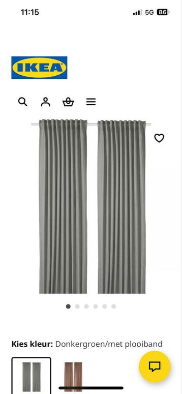 IKEA Gordijnen Donkergroen - 2 Sets beschikbaar voor biedingen