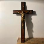 Groot antiek houten kruis religie, Verzamelen, Religie, Ophalen of Verzenden