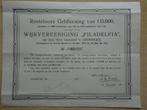 Aandeel in de Wijkvereeniging "Filadelfia" te Groningen 1912, Ophalen of Verzenden, 1920 tot 1950, Aandeel